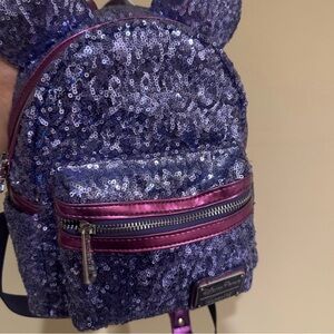 Sequin Mini Backpack Disney Parks Loungefly Purple